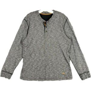 Tommy Bahama Henley L/S Tee - Micro Stripe - Black/White - M
